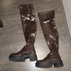 Brown Knee-High Women's Boots